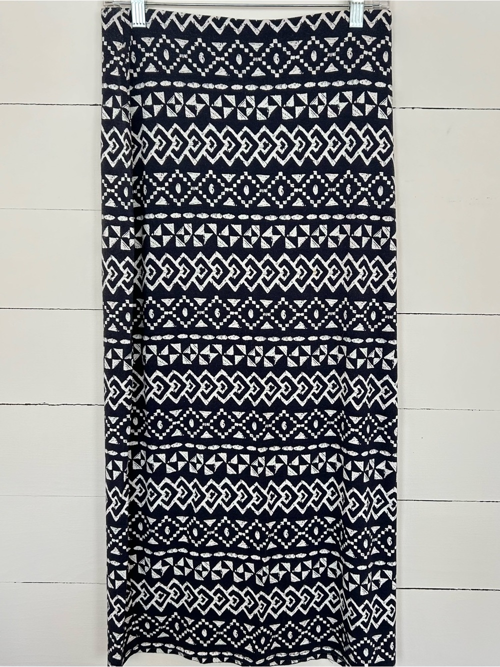 LOFT Black and White Geometric Maxi Skirt